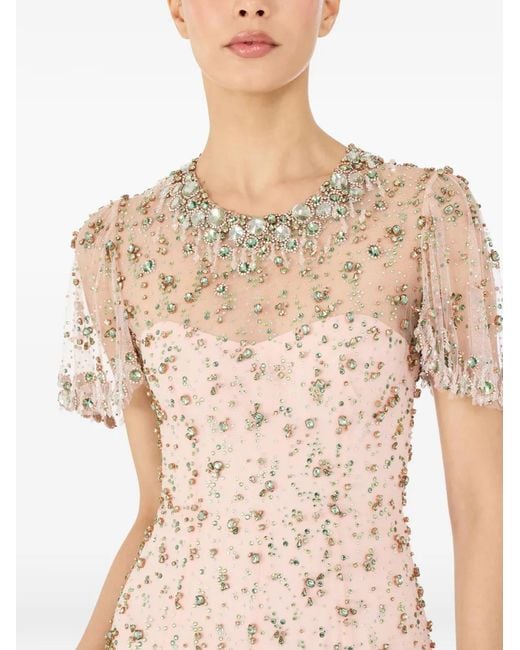 Jenny Packham Pink Ambiance Beaded Maxi Dress