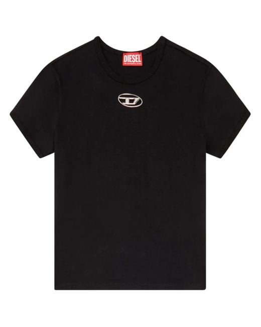 DIESEL T-Shirt Met Logoplakkaat in het Black
