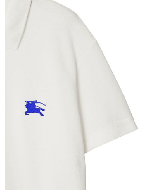 Burberry Katoenen Poloshirt Met Geborduurd Logo in het White voor heren