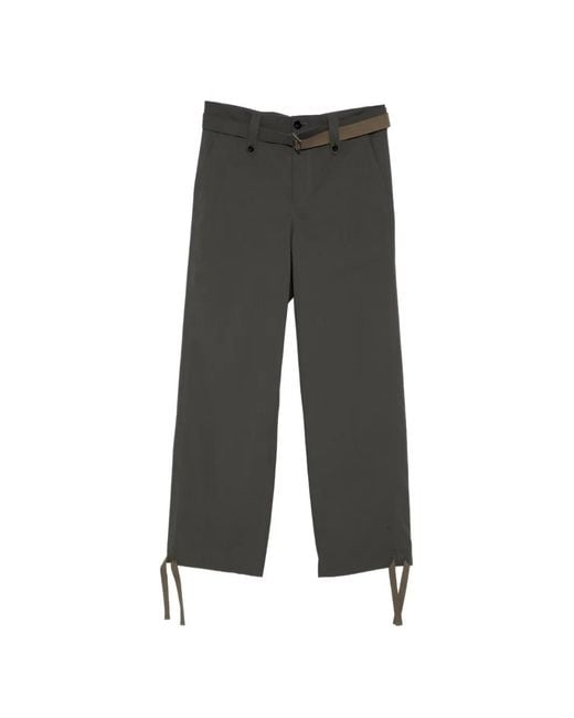 Sacai Gray Belted Trousers for men