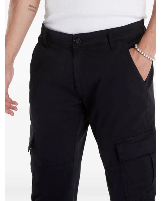 Urban Classics Blue Elasticated-Cuff Cargo Pants for men