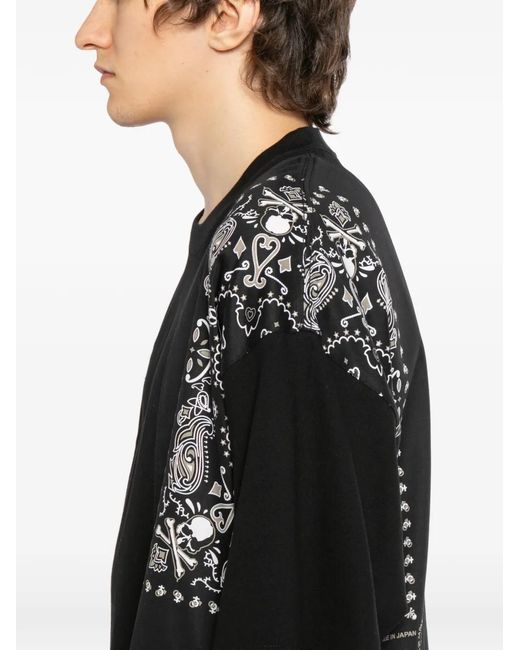 Mastermind Japan Black T-Shirt À Empiècements Bandana for men