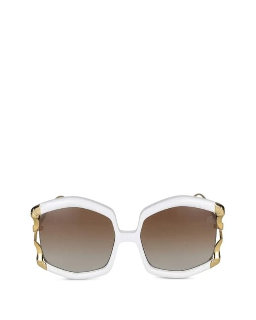 Anna Karin Karlsson White Geometric-Frame Sunglasses