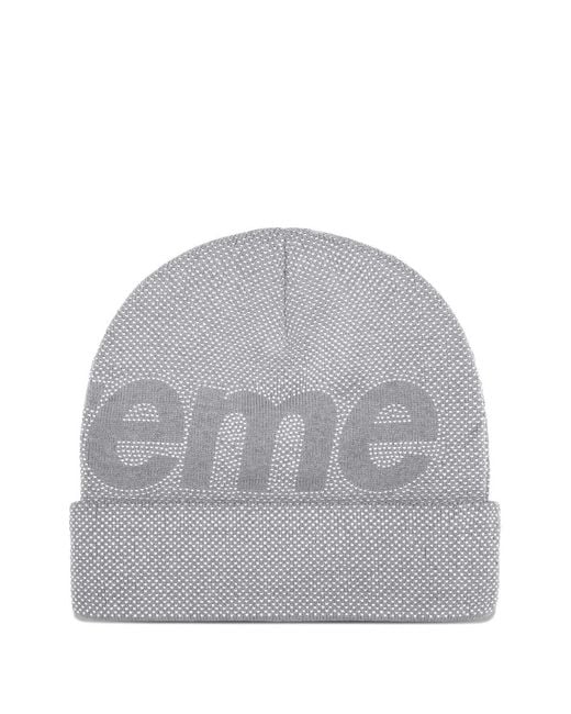 Supreme Gray Knockout Studded Beanie Hat