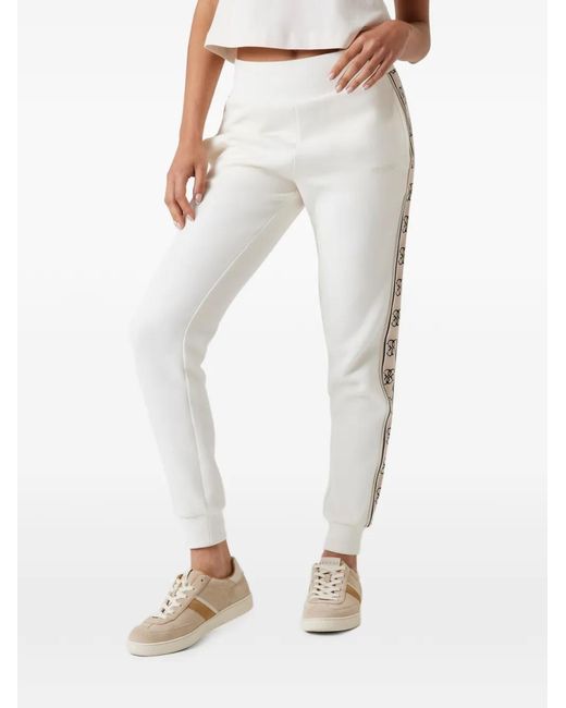 Guess White Logo-Tape Track Pants