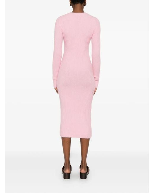 Patrizia Pepe Pink Knitted Midi Dress
