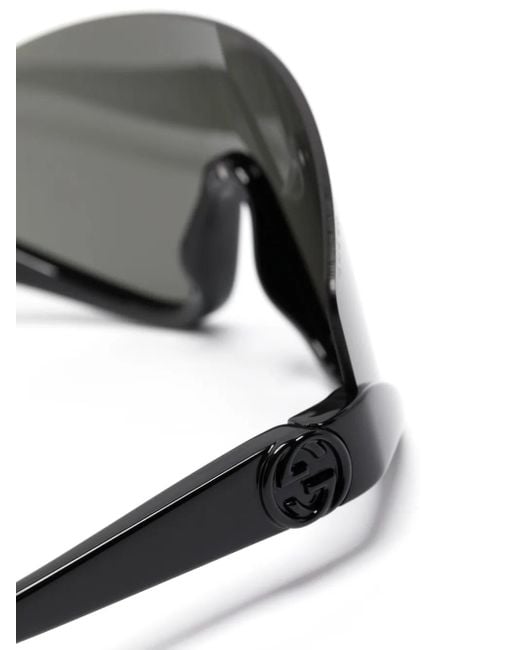 Gucci Gray Shield-Frame Sunglasses