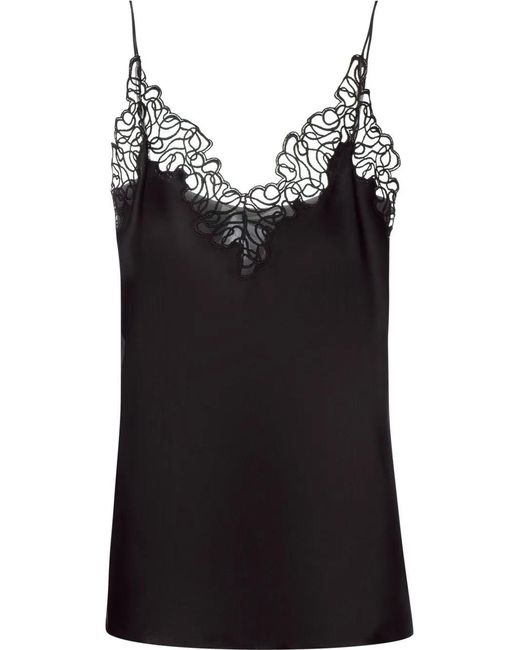Stella McCartney Lace-trim Satin Cami Top Black