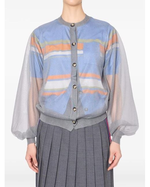 Kolor Blue Balloon-Sleeve Cardigan