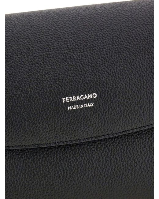 Ferragamo Black Logo-print Leather Belt Bag for men