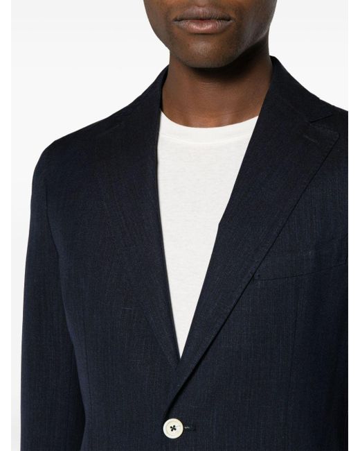 Eleventy Blue Single-breasted Wool Blend Suit for men