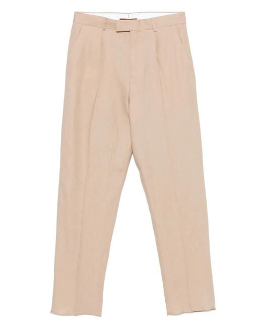 Zegna Natural Linen Trousers for men