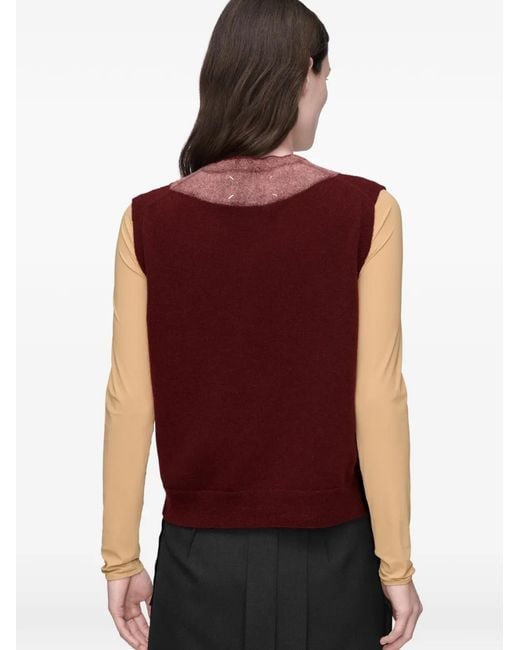Maison Margiela Red Memory Of Trompe L'Oeil Vest