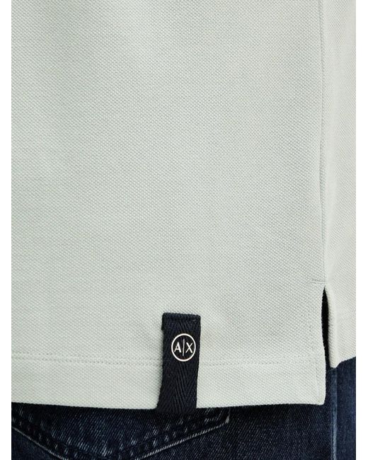 ARMANI EXCHANGE Gray Logo-Print Polo Shirt for men