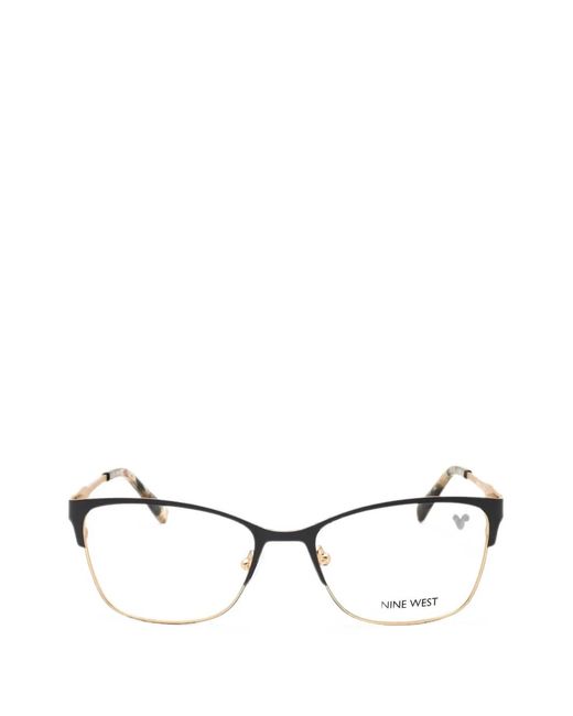 Nine West Black Rectangle-Frame Glasses