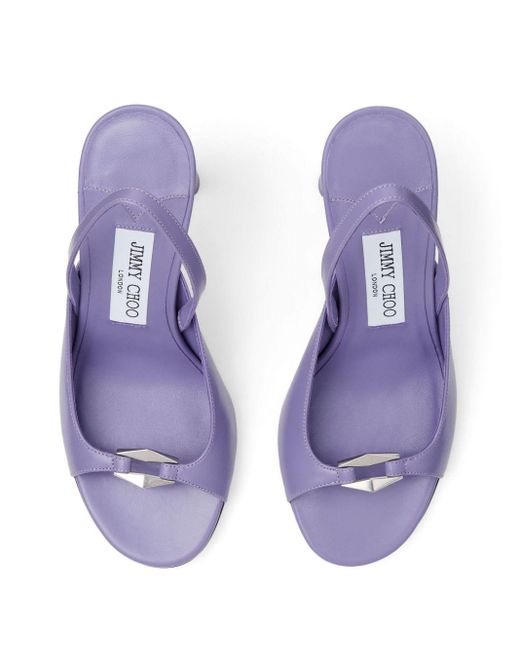 Jimmy Choo Purple Lev 95mm Slingback Sandals