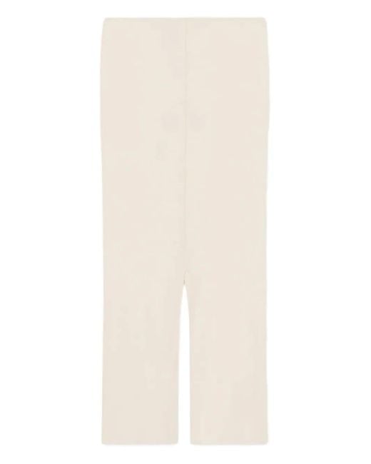 Nanushka White Rafa Front-Slit Midi Skirt