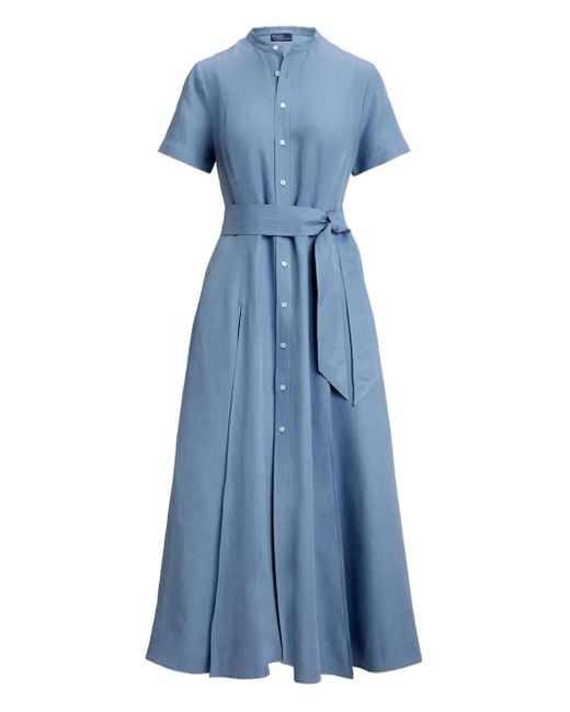 Polo Ralph Lauren Blue Button-Down Belted Dress