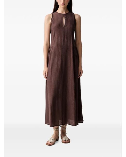 ViCOLO Brown Key-Hole Midi Dress