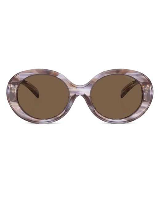 Emporio Armani Brown Round-Frame Sunglasses