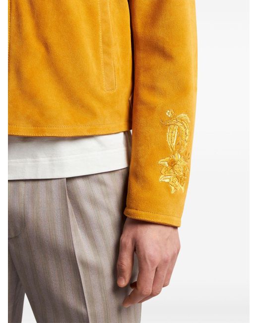 Veste en daim à broderies Pegaso Etro pour homme en coloris Yellow