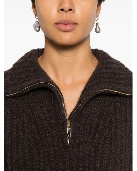 Ba&sh Brown Beltane Zip Sweater