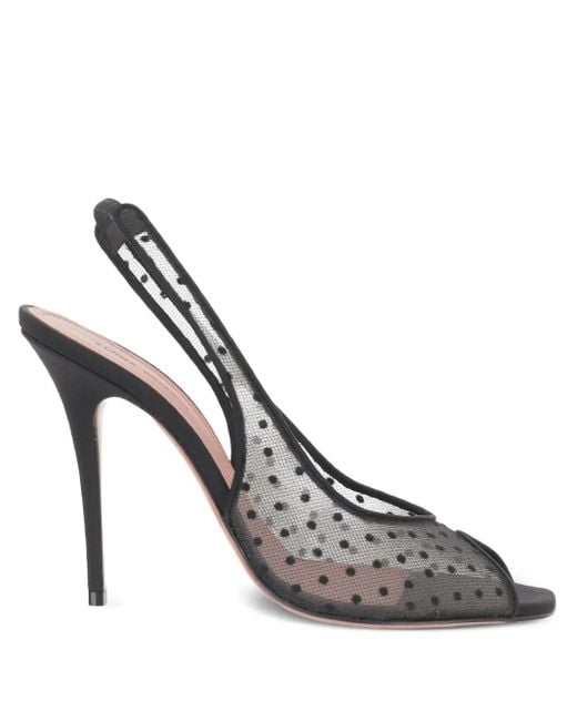 AMINA MUADDI 105 Mm Kristina Slingback Pumps Met Stippen in het Metallic