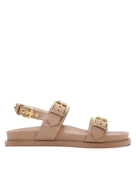Agl Attilio Giusti Leombruni Natural Cristina Double-Buckle Sandals