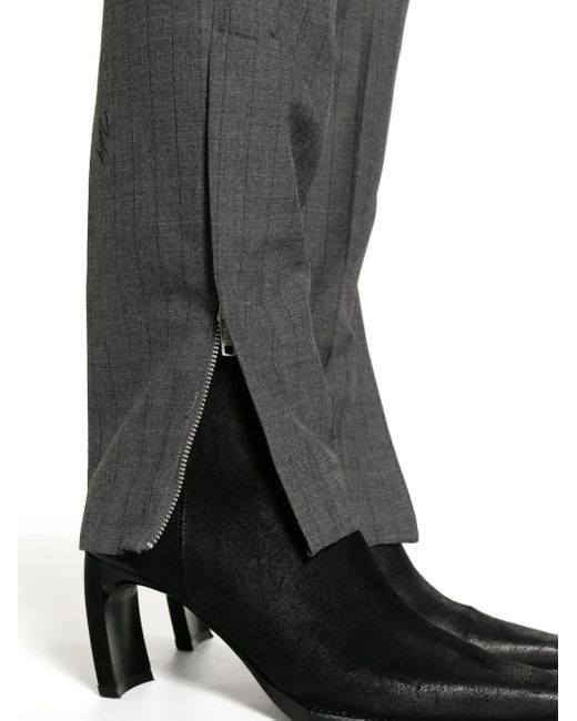 Zadig & Voltaire Gray Prune Striped Slim Trousers