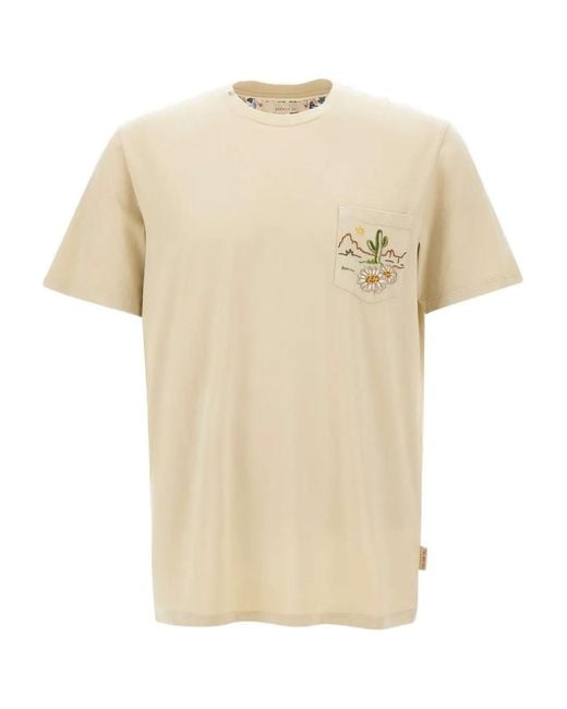 Bob Natural Embroidered-Pocket T-Shirt for men