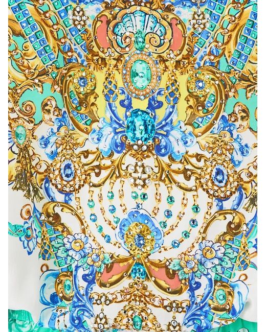 Camilla Blue Drop-Shoulder Playsuit