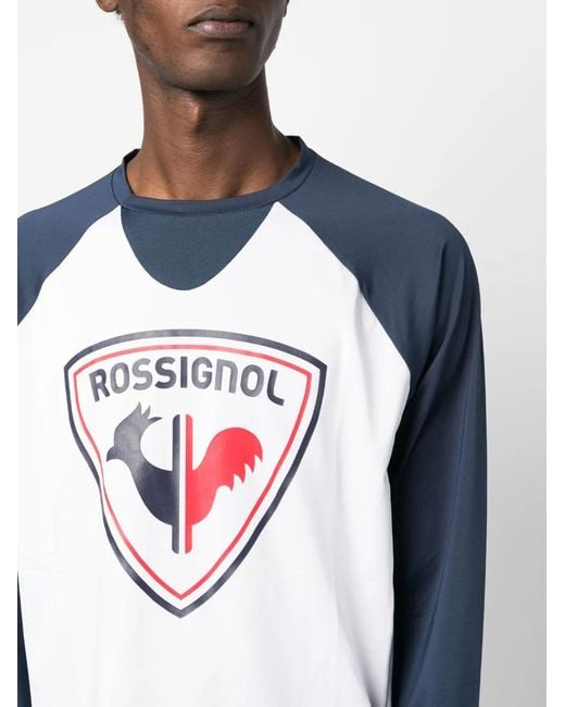 Rossignol Blue Logo-Print Long-Sleeved T-Shirt for men