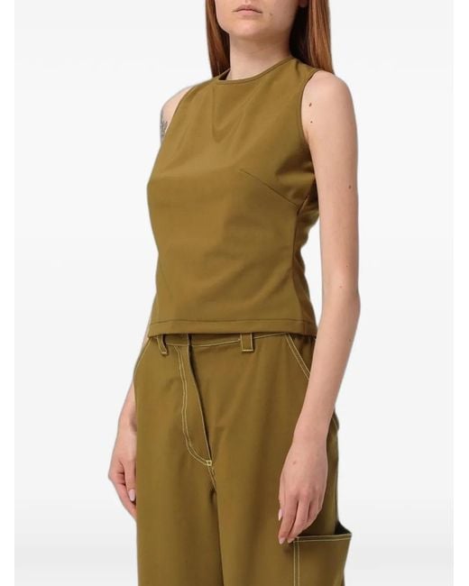 Sunnei Green Cut-Out Backless Top