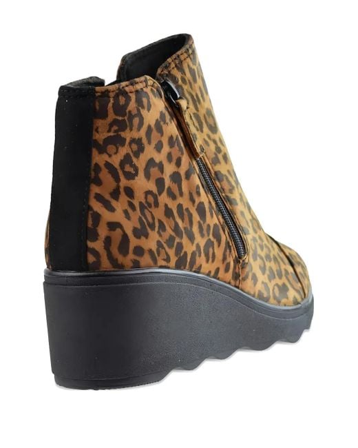 Clarks Brown Mazy Eastham Zip Leopard Print Boots
