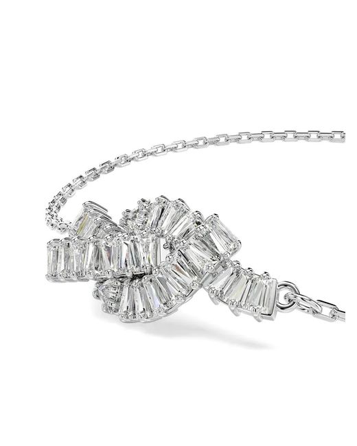 Swarovski White Matrix Baguette-Crystal Knot Bracelet
