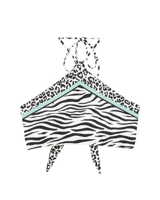 Mc2 Saint Barth Metallic Haut De Bikini Nairobi Imprimé Animalier À Dos Nu