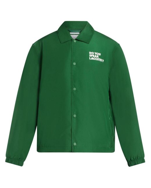 Lacoste Green Coach Logo-print Jacket for men
