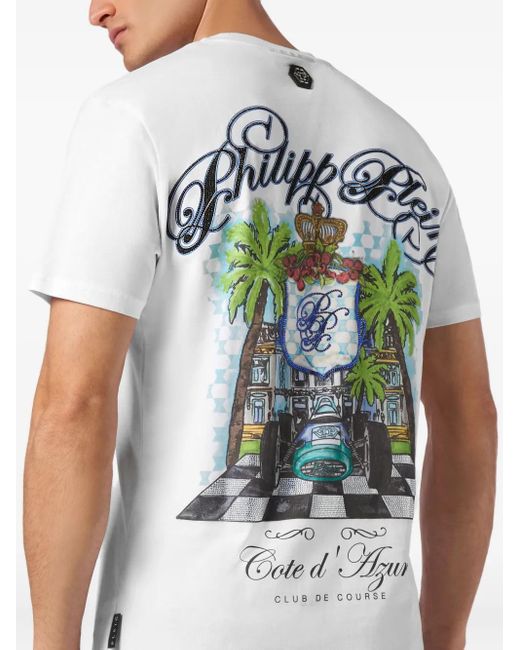 Philipp Plein White Club The Course T-Shirt for men