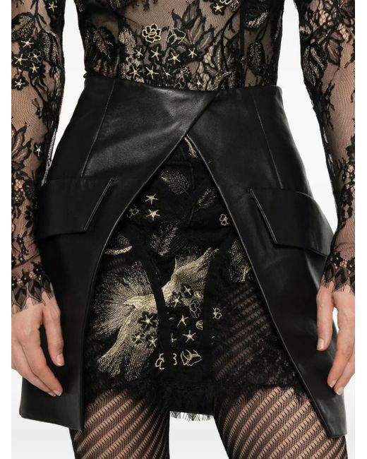 MITILIANE COUTURE Black Leather Skirt
