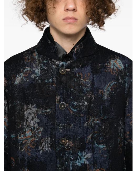Forme D'expression Black Graphic-Print Jacket for men