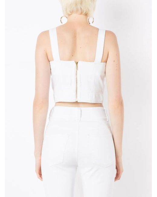 Lethicia Bronstein White Ana Corset Crop Top