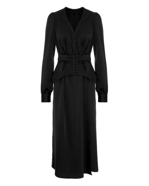 Murmur Black Fold Midi Dress