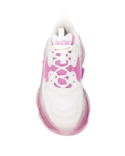 Balenciaga Leer Triple S Sneakers Met Doorzichtige Zool in het Wit - Lyst