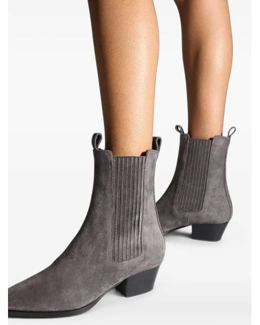 Aeyde Brown Agata Suede Ankle Boots