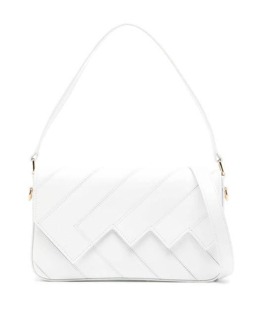 Missoni White Flap Wave Leather Shoulder Bag