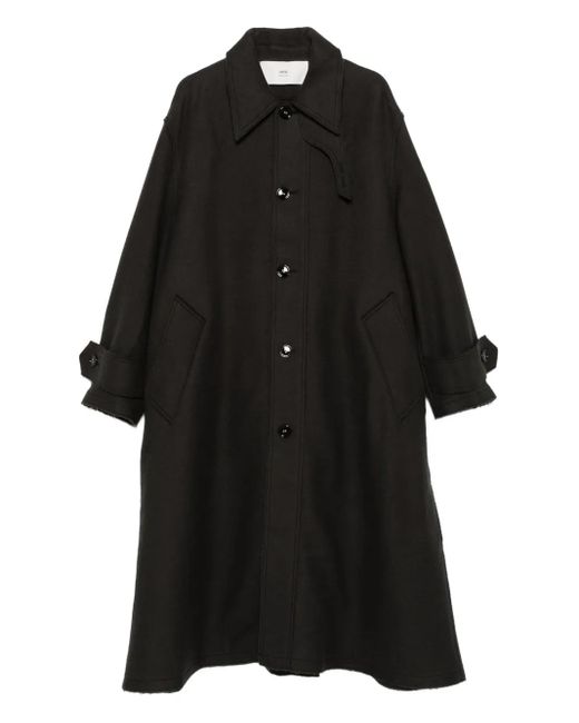 AMI Black Wool Coat