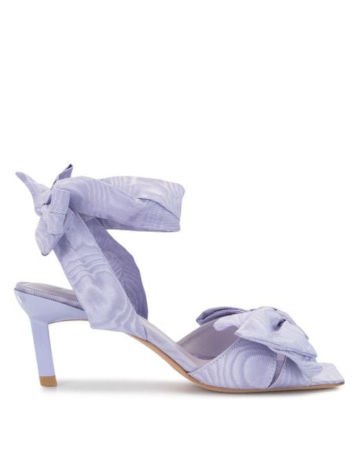 Ganni Heeled Bow Sandals in Purple Lyst Australia