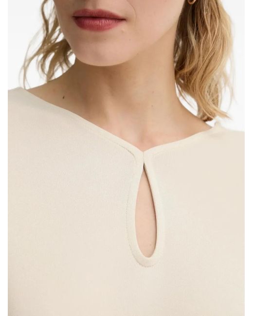 Bruuns Bazaar White Keyhole-Neckline Sleeveless Top
