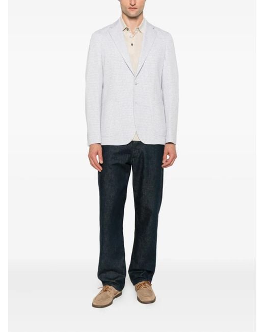 Boss White Checked Cotton-Blend Jacket for men