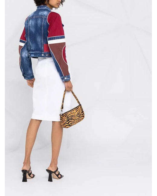 DSquared² White Slit-Detail High-Waisted Skirt
